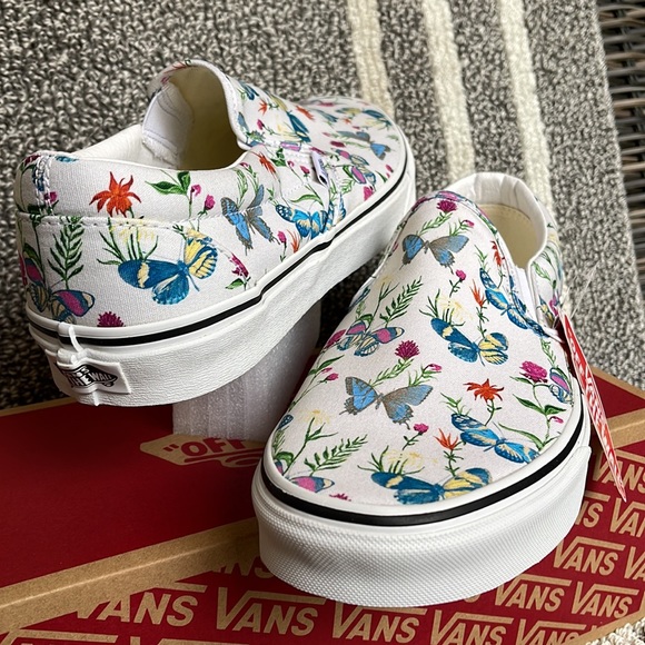 Vans Classic Slip-On Butterfly Floral Marshmallow MENS - Picture 10 of 16